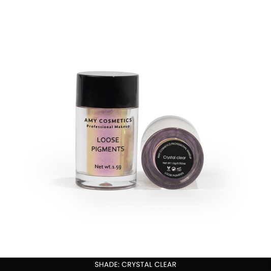 Crystal Clear Loose Pigments | Highly Pigmented Eyeshadow Powder | Shimmer Finish