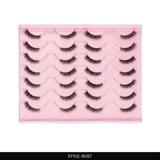 Rust False Eye Lashes | Half Lash Corner Style | Vegan Cruelty-Free | Pair of 14