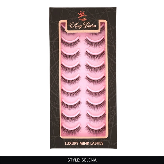 Selena False Eye Lashes | Medium Occasion Wear | Vegan Cruelty-Free | Pair of 10
