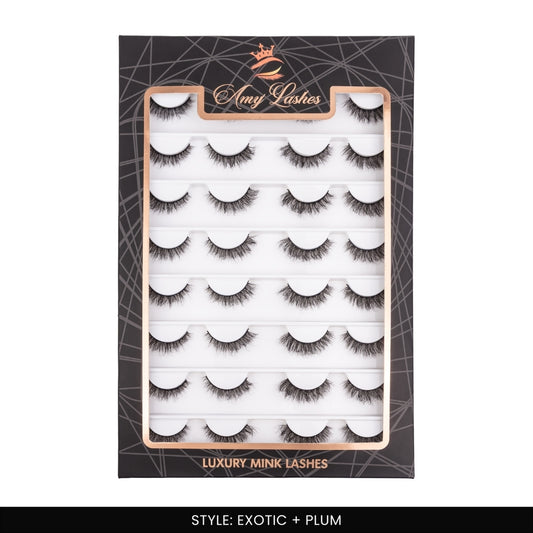 Exotic + Plum False Eye Lashes | Medium Occasion Wear | Vegan Cruelty-Free | Pair of 16