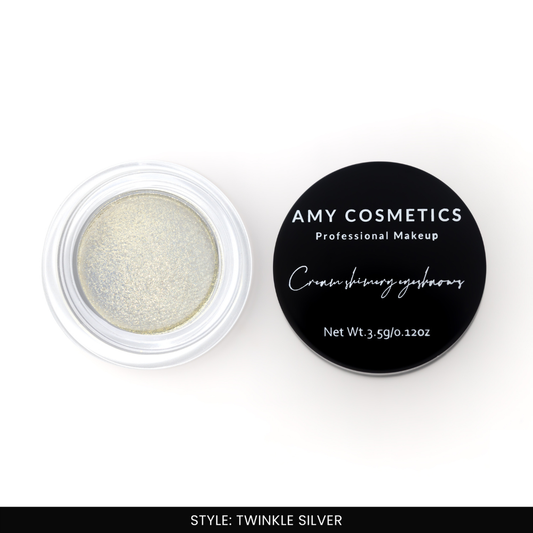 AMY LASHES Cream Shining Eyeshadow | Twinkle Silver | Metallic Finish | Pigmented Formula