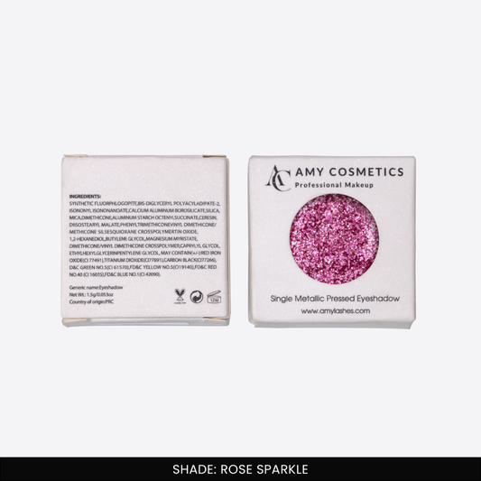 Rose Sparkle Single Metallic Pressed Eyeshadow | Pigmented | Long-Wearing
