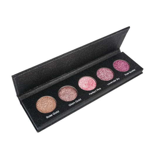 Pink Obsessed 5 Colours Pressed Metallic Eyeshadow Palette | Multiple Shades | Blendable