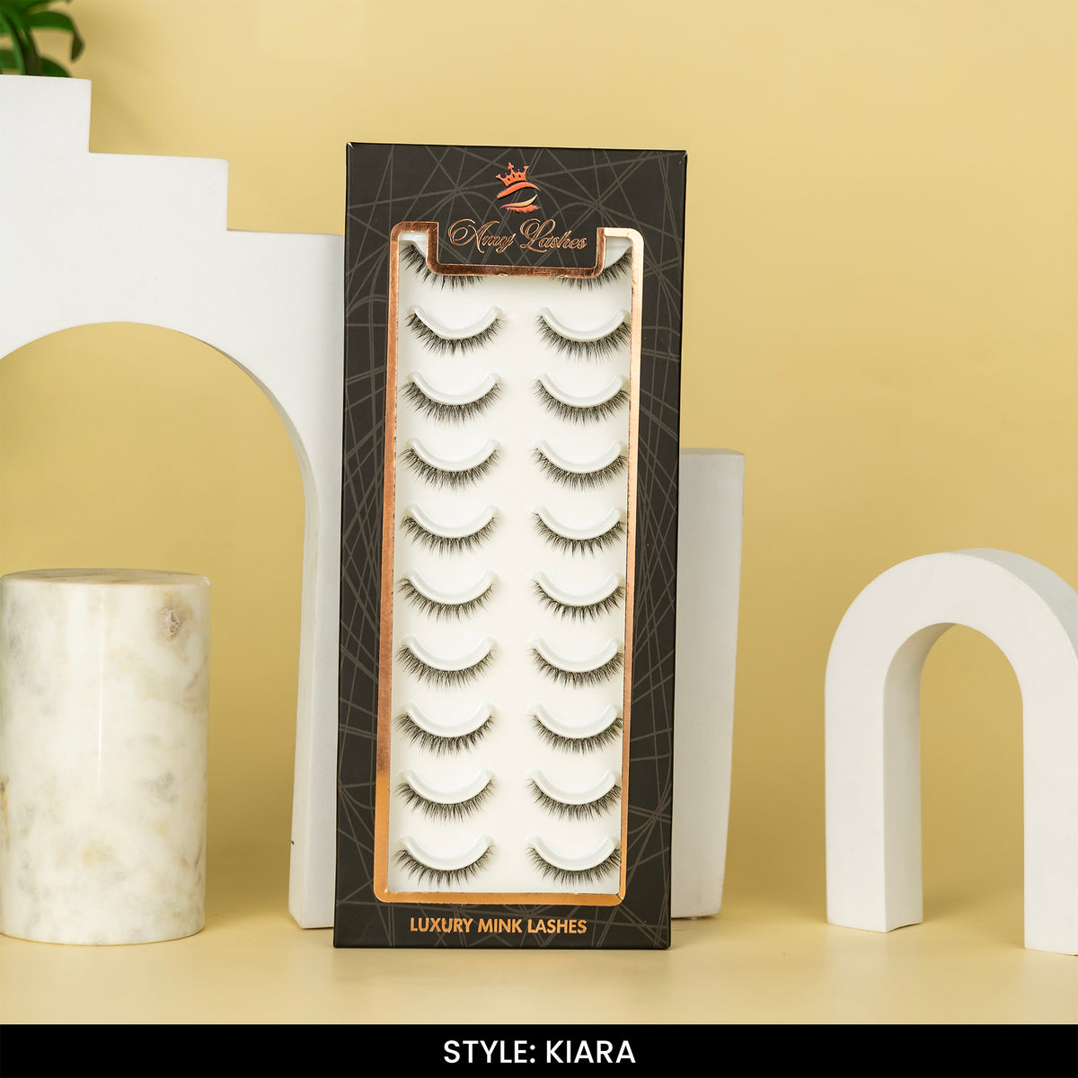 Kiara 10 Pair Reusable False Eyelashes | Natural Glam Look | Lightweight & Comfortable