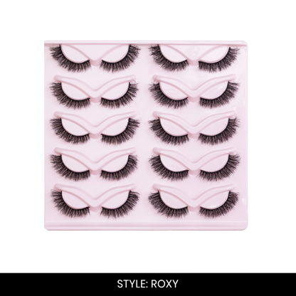 Roxy False Eyelashes | Pair of 10 | Fake Eyelashes for Women | Bold Volume Look | Lightweight Band
