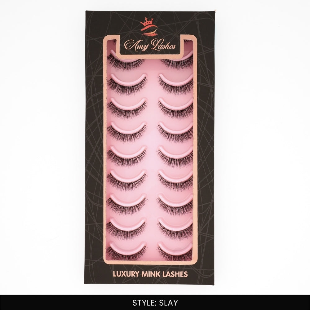 Slay False Eye Lashes | Bold Dramatic Glam | Vegan Cruelty-Free | Pair of 10