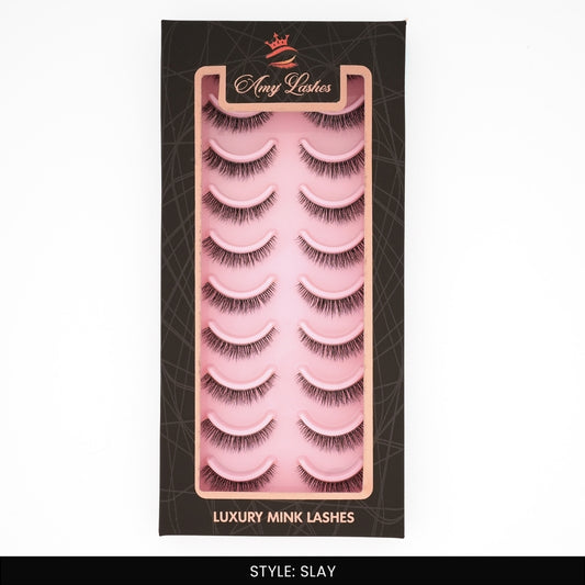 Slay False Eye Lashes | Bold Dramatic Glam | Vegan Cruelty-Free | Pair of 10