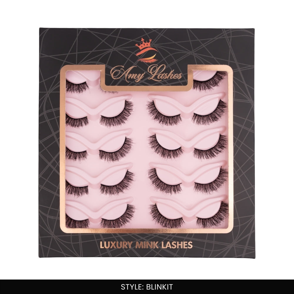 Blink It False Eye Lashes | Bold Dramatic Glam | Vegan Cruelty-Free | Pair of 10