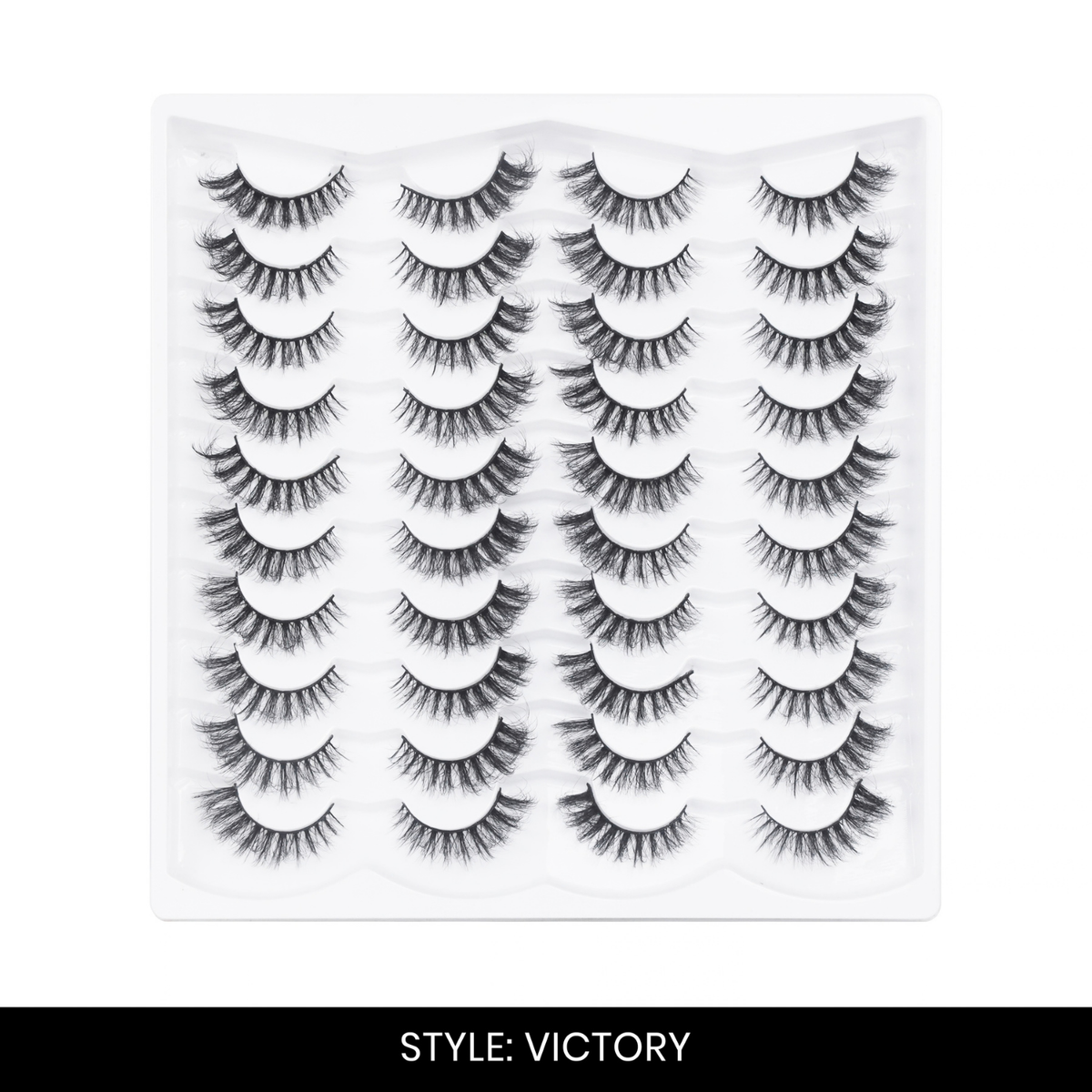 Victory False Eyelashes | Pair of 20 | Fake Eyelashes for Women | Bold Volume Look | Lightweight Band