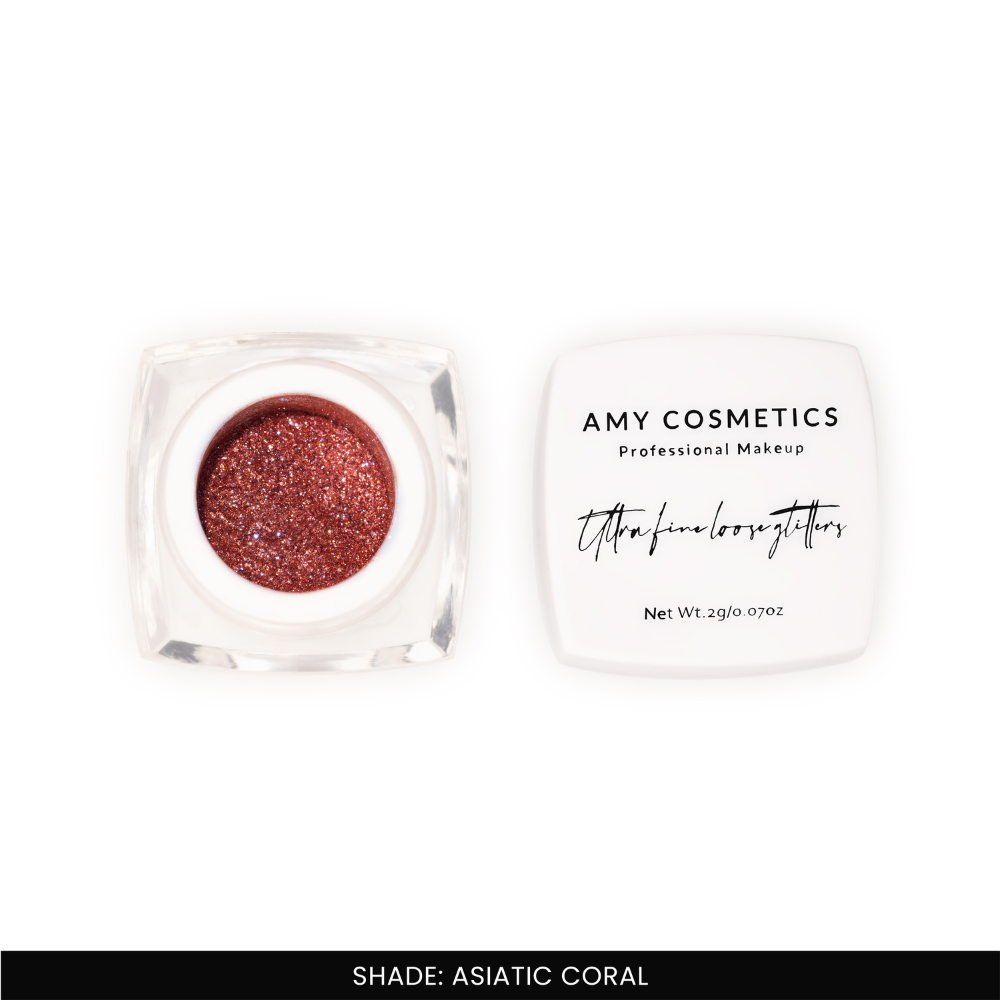 Asiatic Coral Ultra Fine Loose Glitters | Cosmetic Grade | Face Body Nail