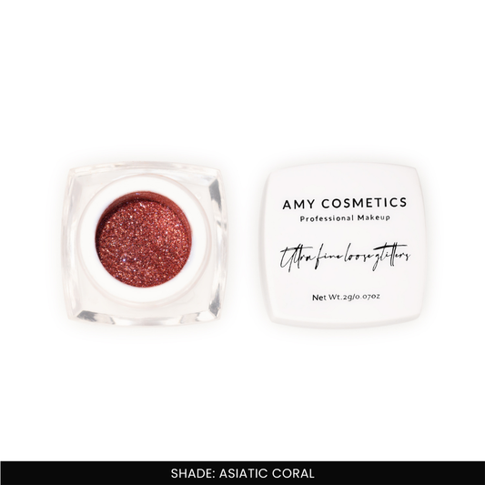 Asiatic Coral Ultra Fine Loose Glitters | Cosmetic Grade | Face Body Nail