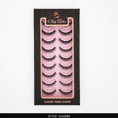 Charm False Eye Lashes | Medium Occasion Wear | Vegan Cruelty-Free | Pair of 10