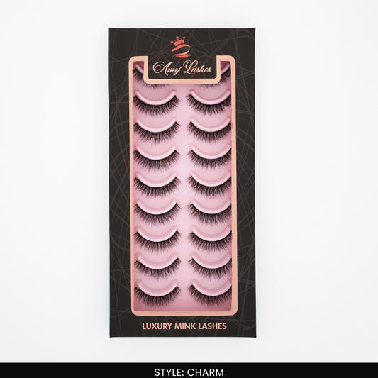 Charm False Eye Lashes | Medium Occasion Wear | Vegan Cruelty-Free | Pair of 10