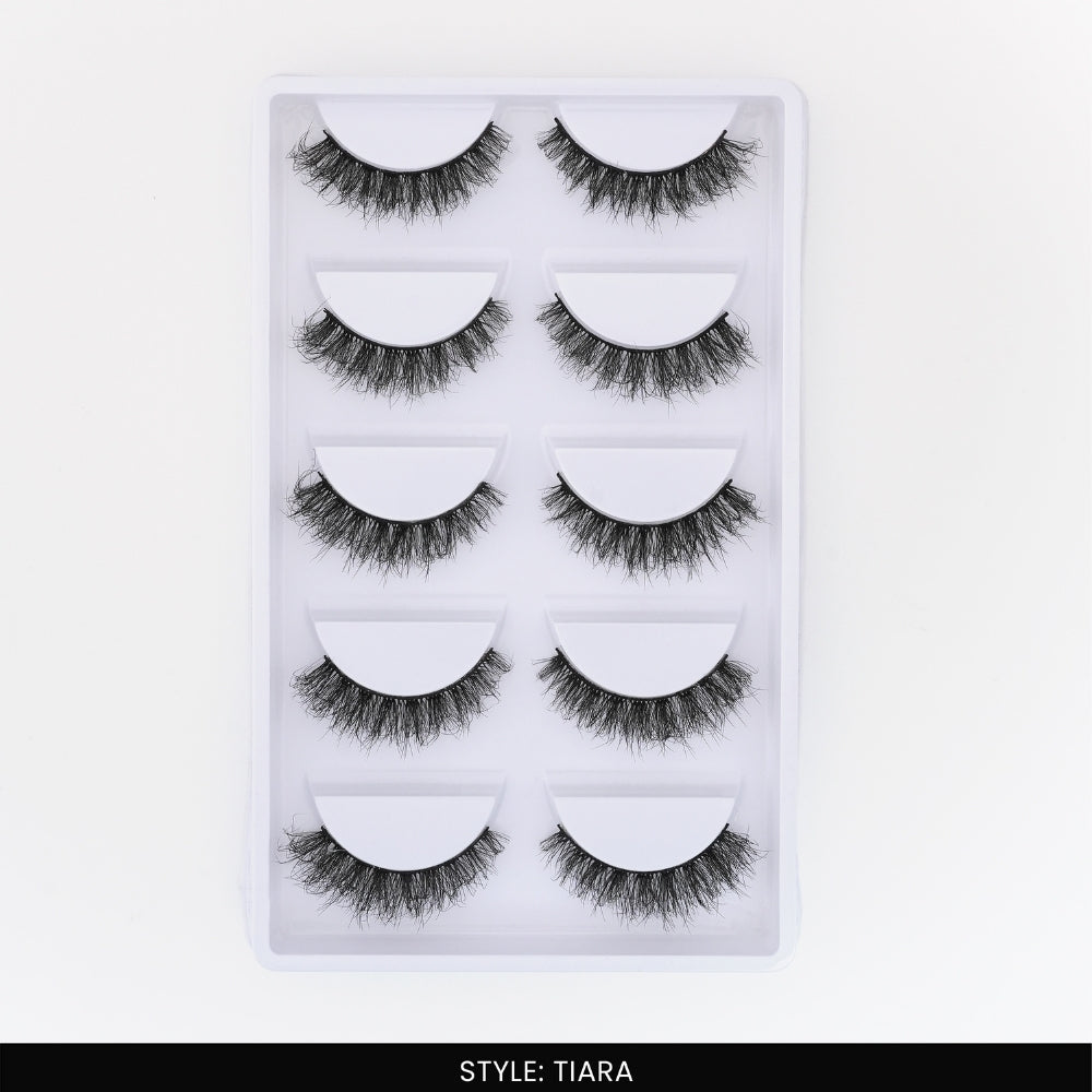 Tiara False Eye Lashes | Natural Daily Wear | Vegan Cruelty-Free | Pair of 5