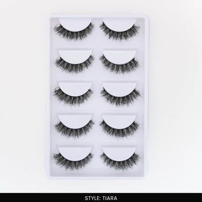 Tiara False Eye Lashes | Natural Daily Wear | Vegan Cruelty-Free | Pair of 5