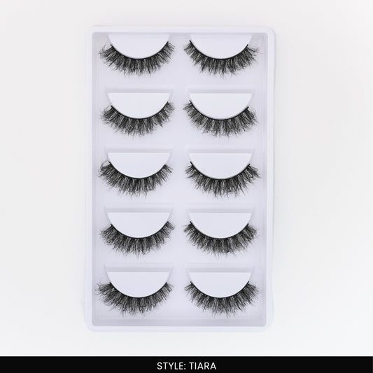 Tiara False Eye Lashes | Natural Daily Wear | Vegan Cruelty-Free | Pair of 5