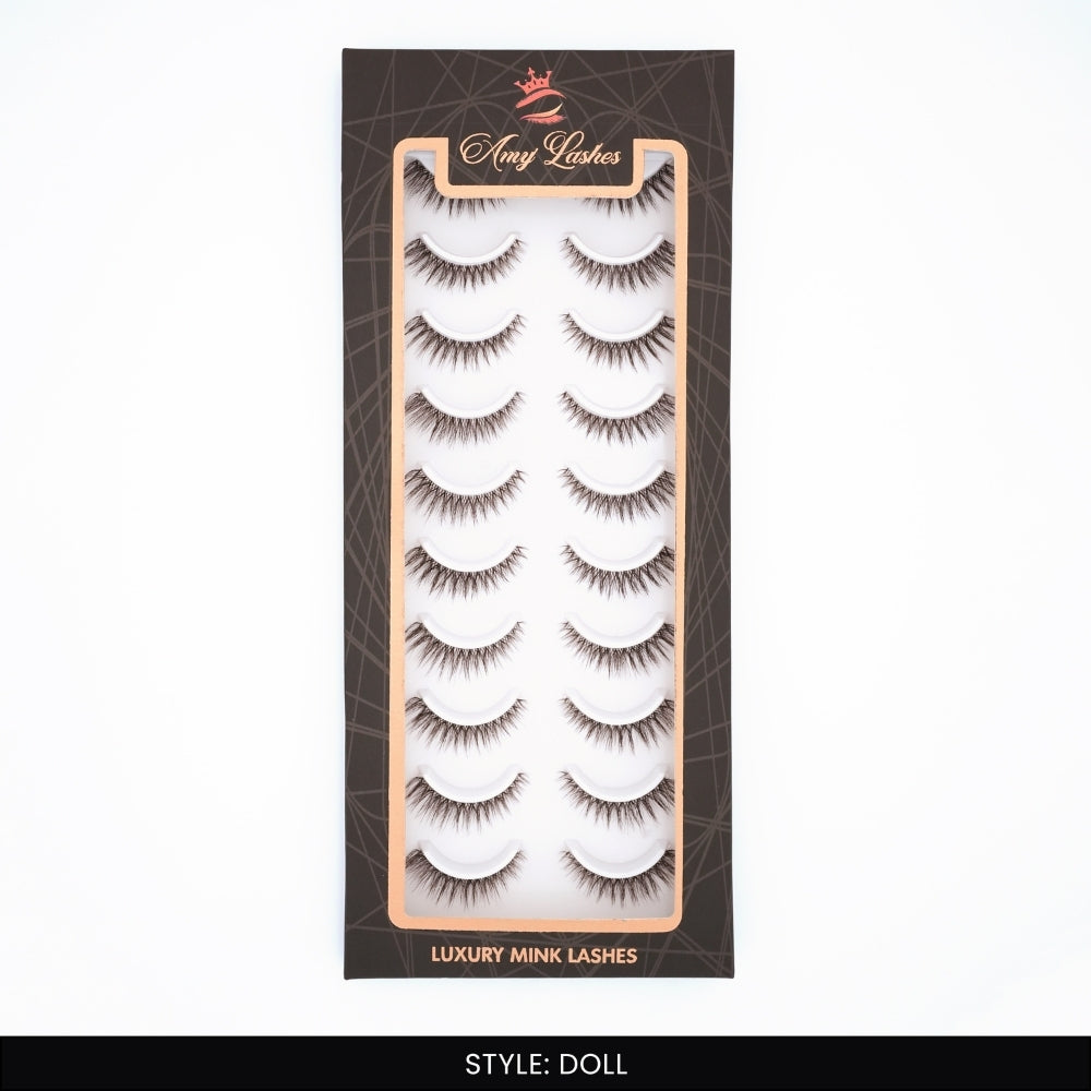 Doll False Eye Lashes | Medium Occasion Wear | Vegan Cruelty-Free | Pair of 10