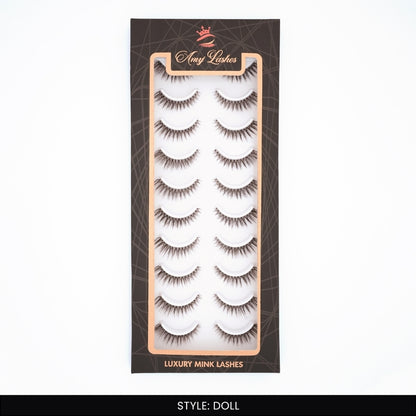 Doll False Eye Lashes | Medium Occasion Wear | Vegan Cruelty-Free | Pair of 10