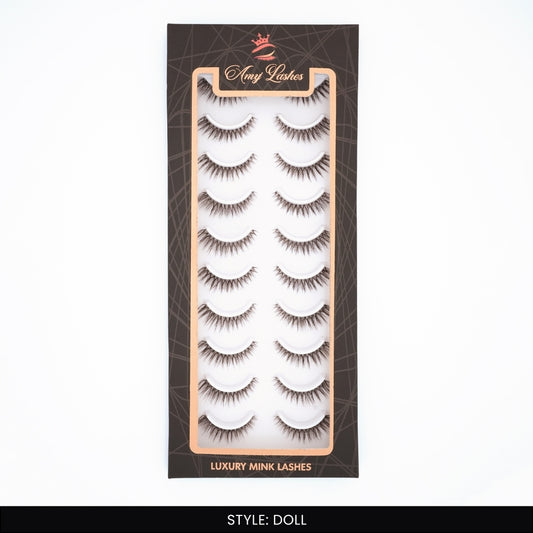 Doll False Eye Lashes | Medium Occasion Wear | Vegan Cruelty-Free | Pair of 10