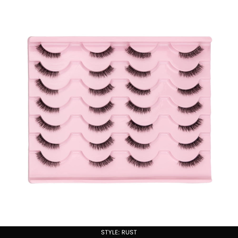 Rust False Eye Lashes | Half Lash Corner Style | Vegan Cruelty-Free | Pair of 14