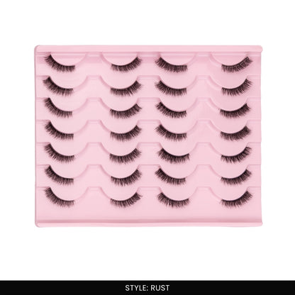 Rust False Eye Lashes | Half Lash Corner Style | Vegan Cruelty-Free | Pair of 14