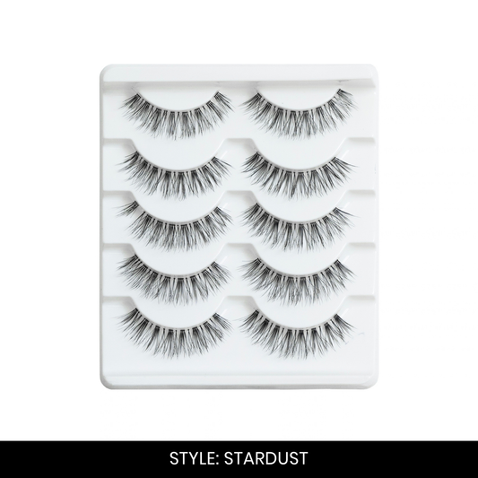 Stardust False Eyelashes | Pair of 5 | Fake Eyelashes for Women | Glam Party Look | Lightweight Band