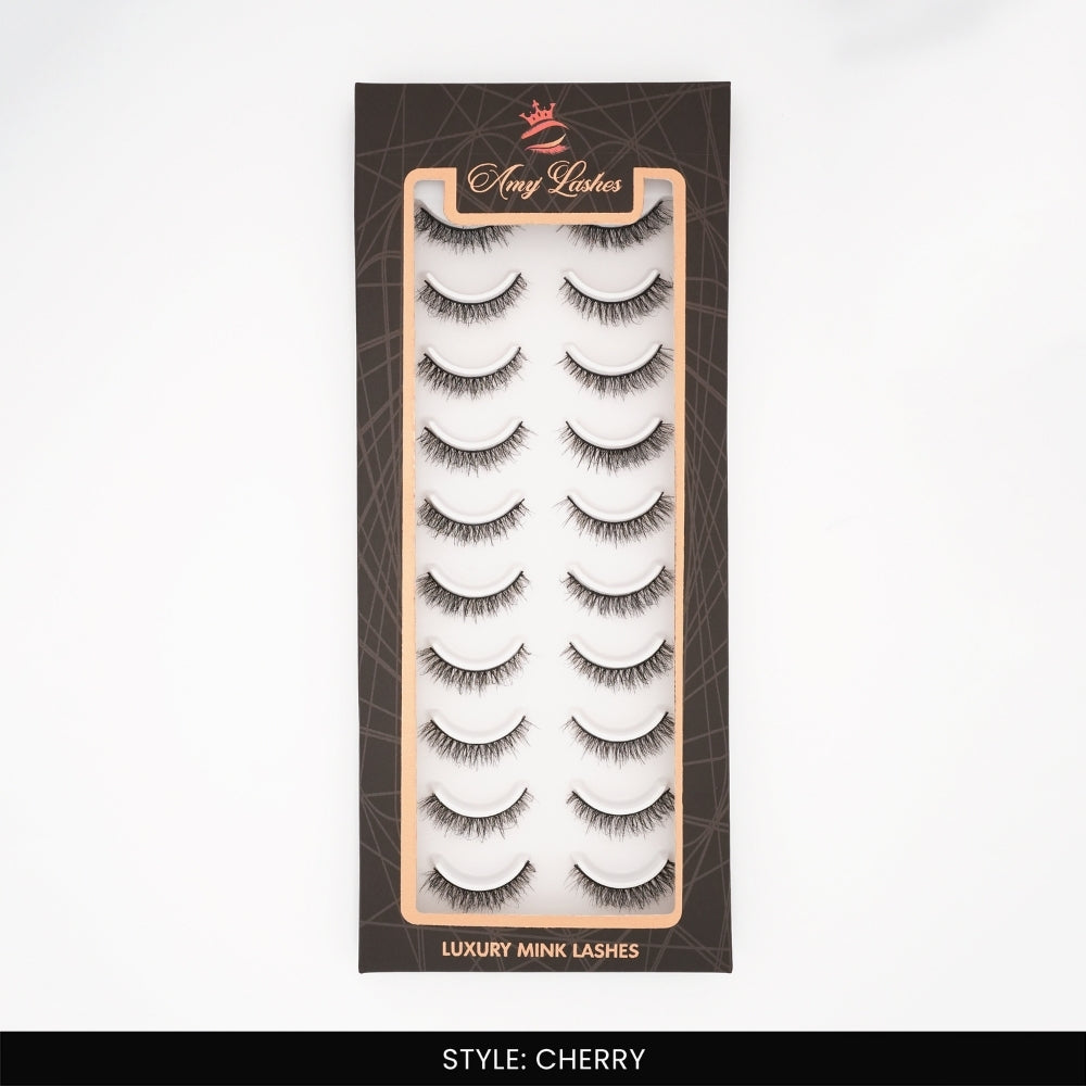 Cherry False Eye Lashes | Medium Occasion Wear | Vegan Cruelty-Free | Pair of 10