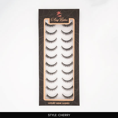 Cherry False Eye Lashes | Medium Occasion Wear | Vegan Cruelty-Free | Pair of 10