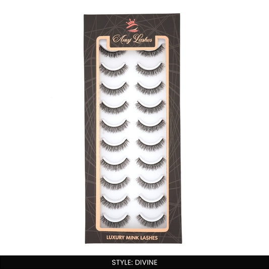 Divine False Eye Lashes | Bold Dramatic Glam | Vegan Cruelty-Free | Pair of 10