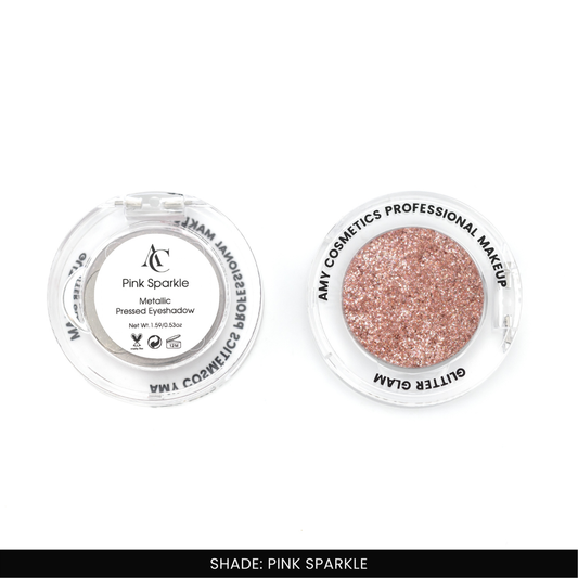 Pink Sparkle Single Metallic Pressed Eyeshadow | Pigmented | Long-Wearing