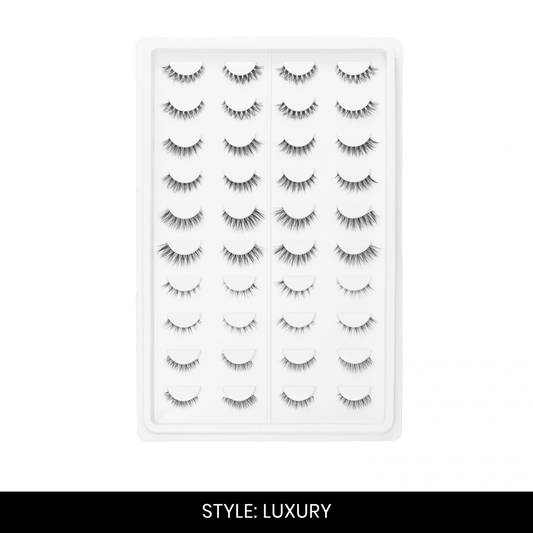 Luxury False Eyelashes | Pair of 20 | Fake Eyelashes for Women | Bridal & Wedding Look | Lightweight Band