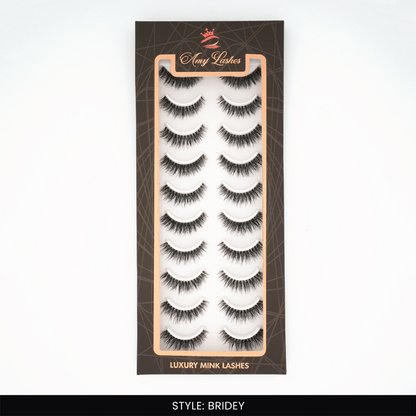 Bridey False Eye Lashes | Medium Occasion Wear | Vegan Cruelty-Free | Pair of 10