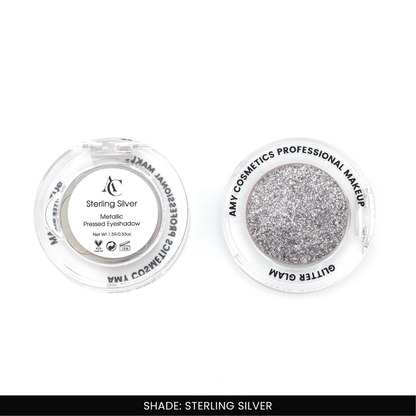 Sterling Silver Single Metallic Pressed Eyeshadow | Pigmented | Long-Wearing