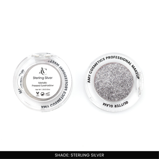 Sterling Silver Single Metallic Pressed Eyeshadow | Pigmented | Long-Wearing