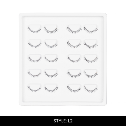 L2 False Eyelashes | Pair of 10 | Fake Eyelashes for Women | Everyday & Party Wear | Lightweight Band