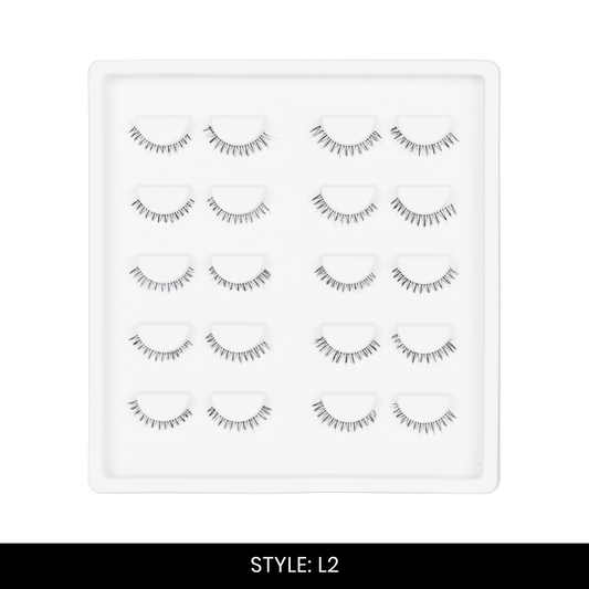 L2 False Eyelashes | Pair of 10 | Fake Eyelashes for Women | Everyday & Party Wear | Lightweight Band