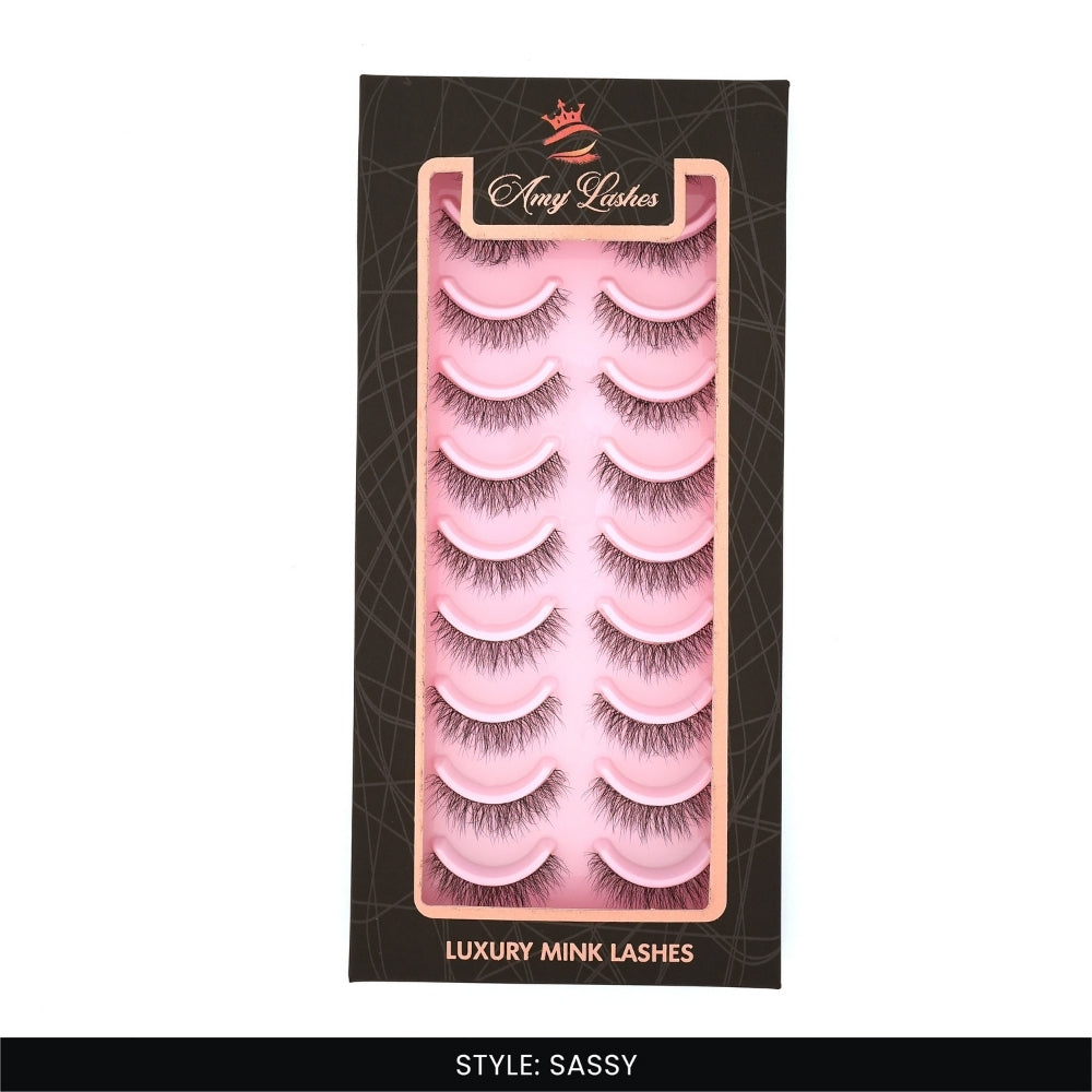Sassy False Eye Lashes | Medium Occasion Wear | Vegan Cruelty-Free | Pair of 10