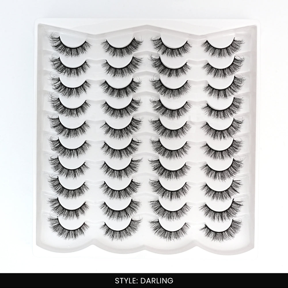 Darling False Eye Lashes | Bold Dramatic Glam | Vegan Cruelty-Free | Pair of 20