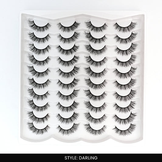 Darling False Eye Lashes | Bold Dramatic Glam | Vegan Cruelty-Free | Pair of 20