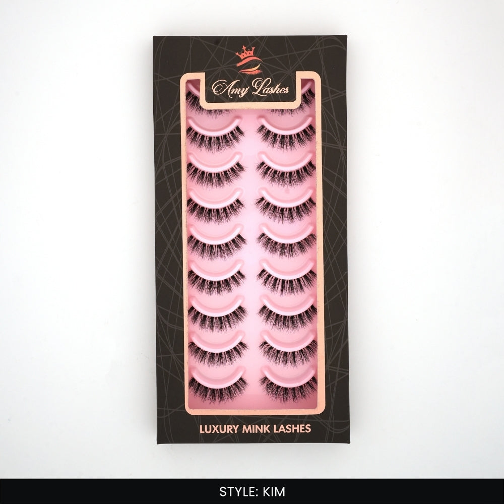 KIM False Eye Lashes | Bold Dramatic Glam | Vegan Cruelty-Free | Pair of 10