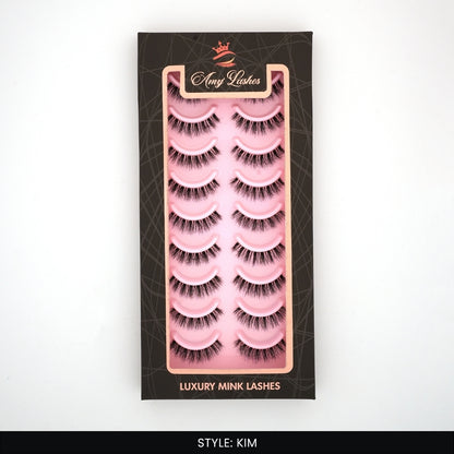KIM False Eye Lashes | Bold Dramatic Glam | Vegan Cruelty-Free | Pair of 10