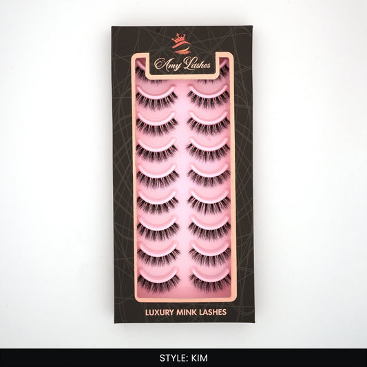 KIM False Eye Lashes | Bold Dramatic Glam | Vegan Cruelty-Free | Pair of 10