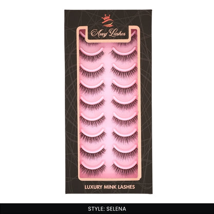 Selena False Eye Lashes | Medium Occasion Wear | Vegan Cruelty-Free | Pair of 10