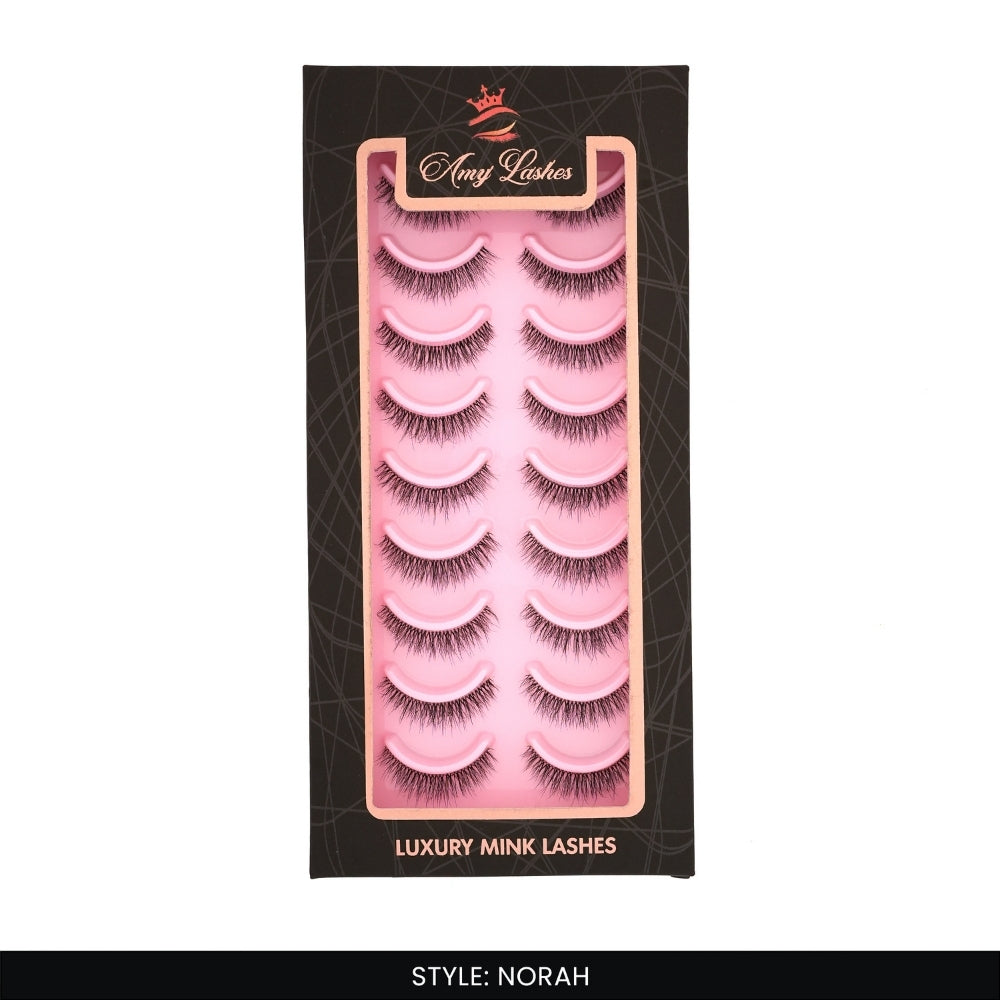 Norah False Eye Lashes | Bold Dramatic Glam | Vegan Cruelty-Free | Pair of 10
