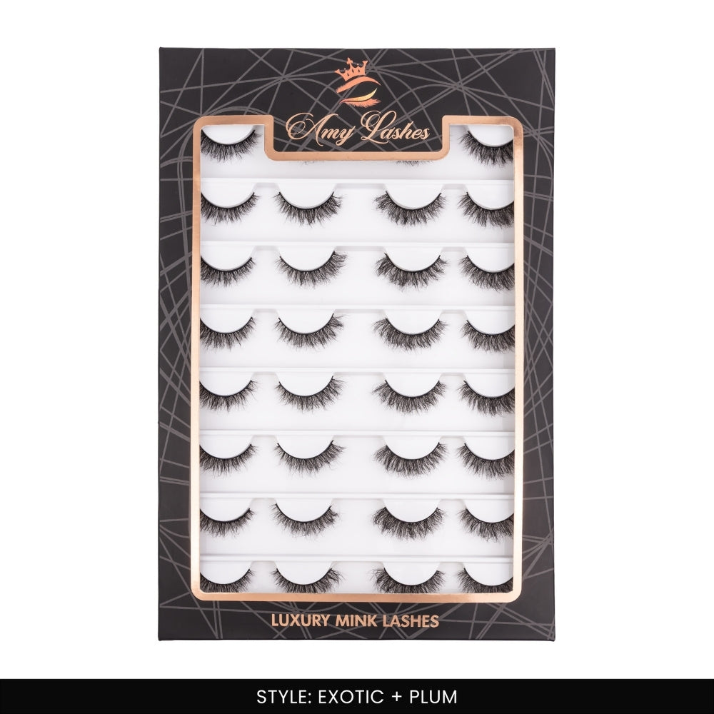 Exotic + Plum False Eye Lashes | Medium Occasion Wear | Vegan Cruelty-Free | Pair of 16