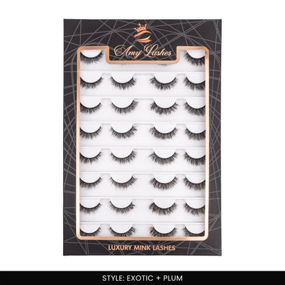 Exotic + Plum False Eye Lashes | Medium Occasion Wear | Vegan Cruelty-Free | Pair of 16