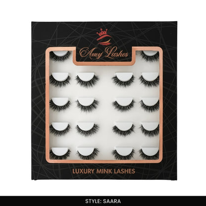 Saara False Eye Lashes | Medium Occasion Wear | Vegan Cruelty-Free | Pair of 10