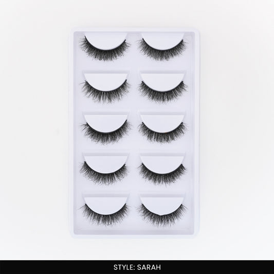 Sarah False Eye Lashes | Natural Daily Wear | Vegan Cruelty-Free | Pair of 5