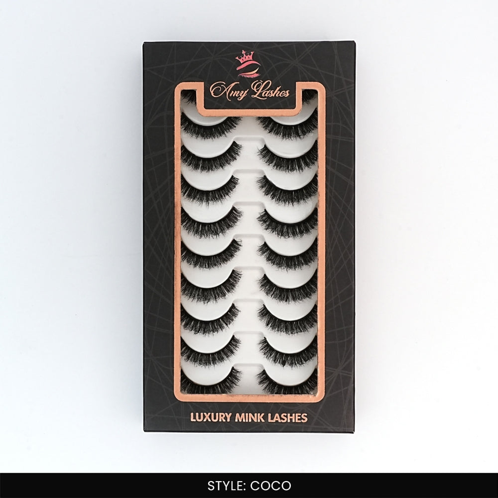 Coco False Eye Lashes | Medium Occasion Wear | Vegan Cruelty-Free | Pair of 10