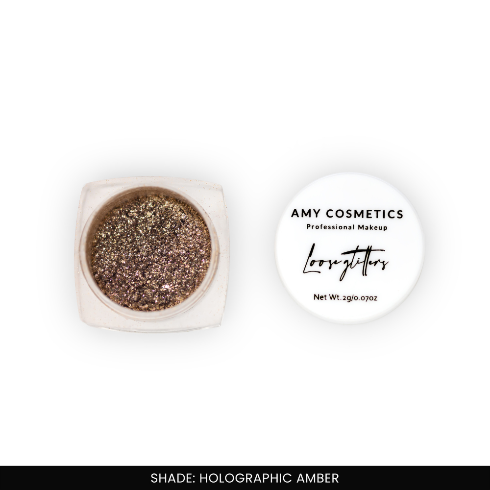 Holographic Amber Loose Glitters | Cosmetic Grade | Face and Body Use